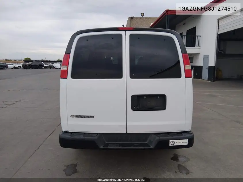 2018 Chevrolet Express 3500 Ls VIN: 1GAZGNFG8J1274510 Lot: 45632275