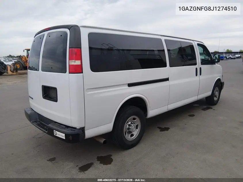2018 Chevrolet Express 3500 Ls VIN: 1GAZGNFG8J1274510 Lot: 45632275