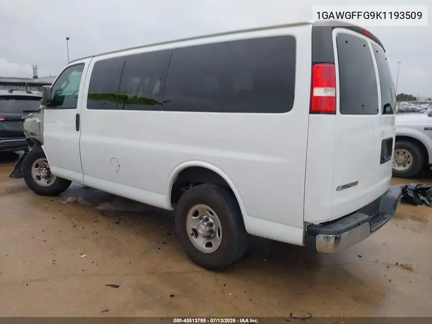 2019 Chevrolet Express 2500 Lt VIN: 1GAWGFFG9K1193509 Lot: 45513795