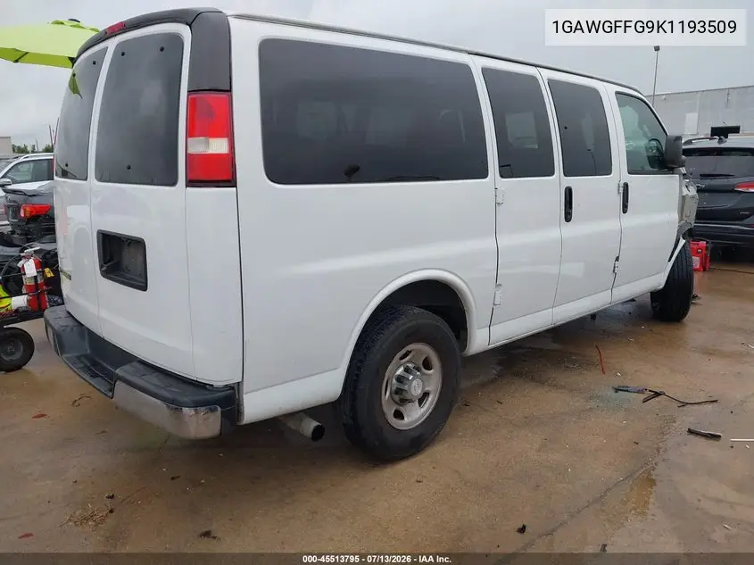 2019 Chevrolet Express 2500 Lt VIN: 1GAWGFFG9K1193509 Lot: 45513795