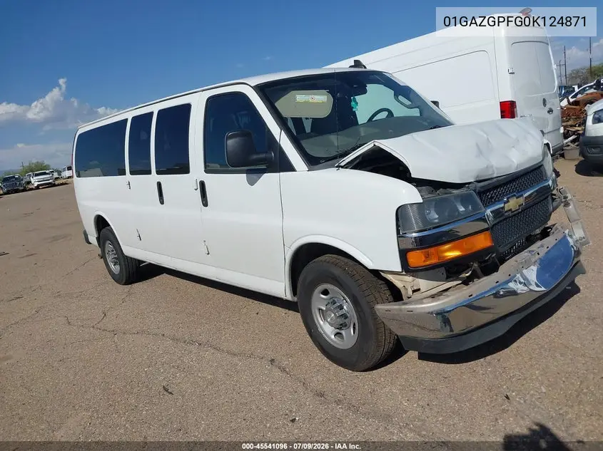 2019 Chevrolet Express G3500 Lt VIN: 01GAZGPFG0K124871 Lot: 45541096