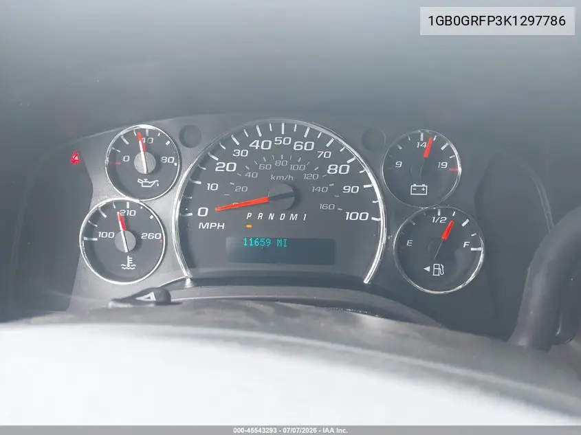 2019 Chevrolet Express Cutaway 4500 VIN: 1GB0GRFP3K1297786 Lot: 45543293
