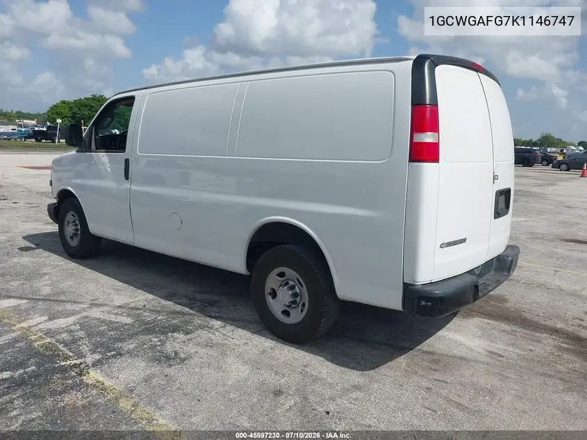 2019 Chevrolet Express 2500 Work Van VIN: 1GCWGAFG7K1146747 Lot: 45597230