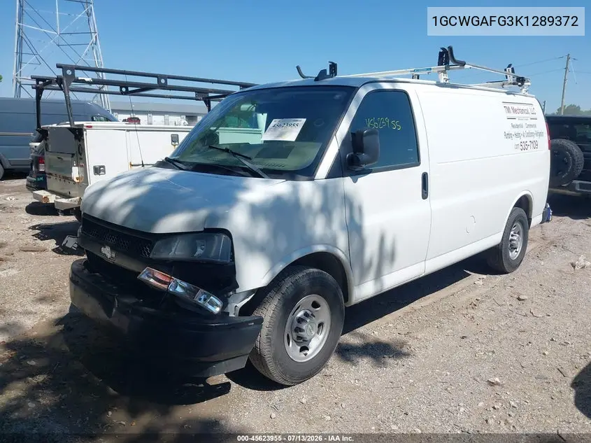 2019 Chevrolet Express 2500 Work Van VIN: 1GCWGAFG3K1289372 Lot: 45623955
