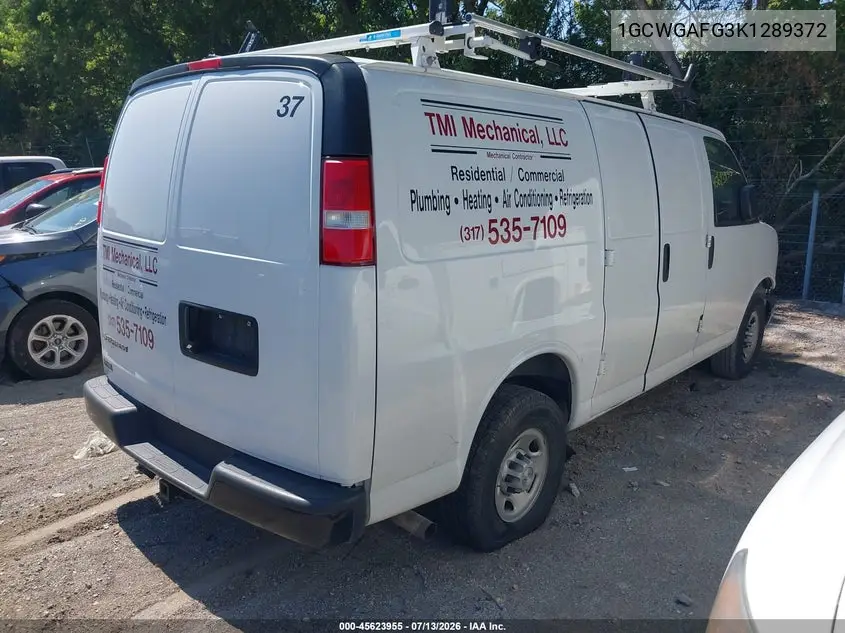 2019 Chevrolet Express 2500 Work Van VIN: 1GCWGAFG3K1289372 Lot: 45623955