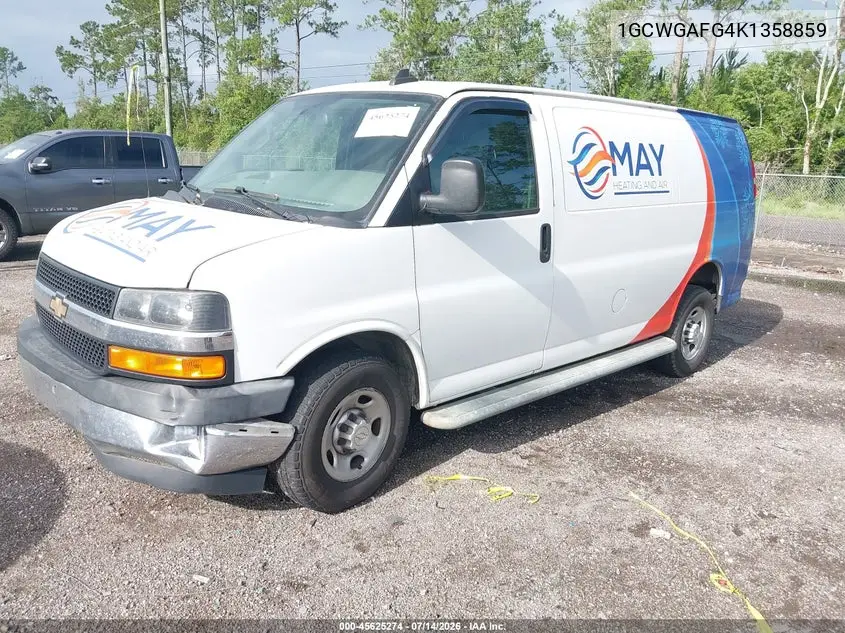2019 Chevrolet Express 2500 Work Van VIN: 1GCWGAFG4K1358859 Lot: 45625274