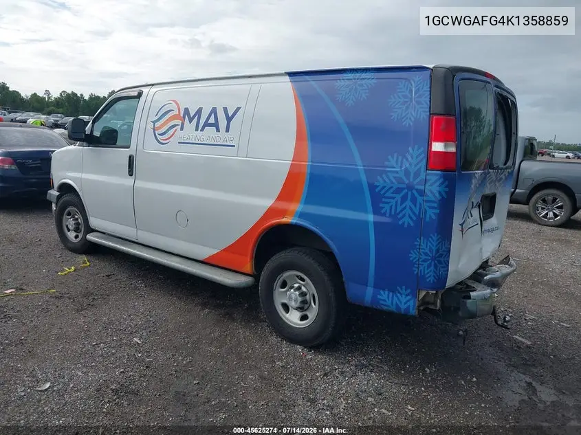 2019 Chevrolet Express 2500 Work Van VIN: 1GCWGAFG4K1358859 Lot: 45625274
