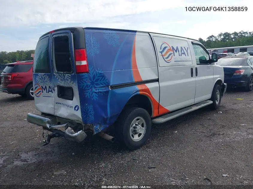 2019 Chevrolet Express 2500 Work Van VIN: 1GCWGAFG4K1358859 Lot: 45625274