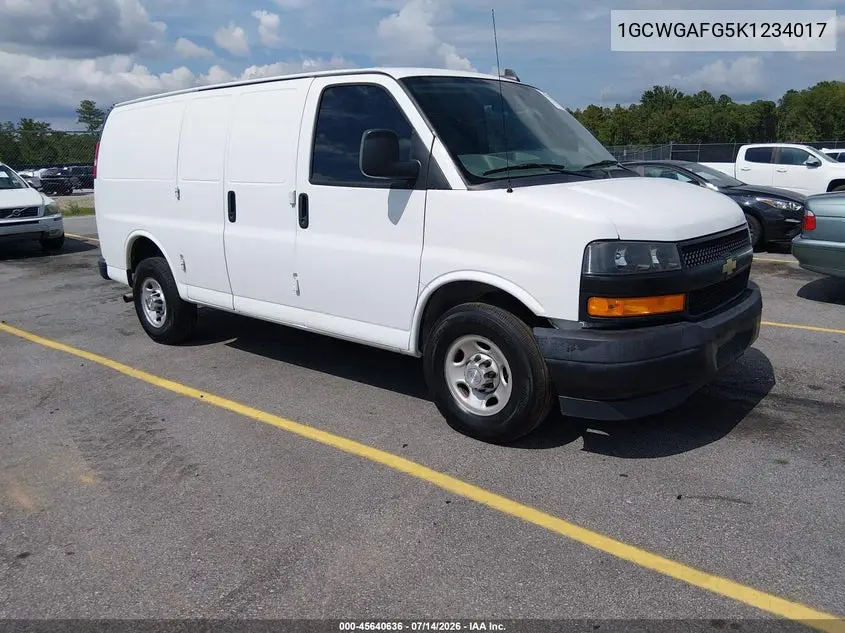 2019 Chevrolet Express 2500 Work Van VIN: 1GCWGAFG5K1234017 Lot: 45640636