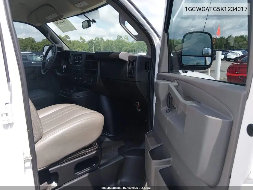 2019 Chevrolet Express 2500 Work Van VIN: 1GCWGAFG5K1234017 Lot: 45640636