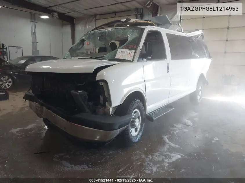 1GAZGPFG8L1214953 2020 Chevrolet Express Passenger Rwd 3500 Extended Wheelbase Lt