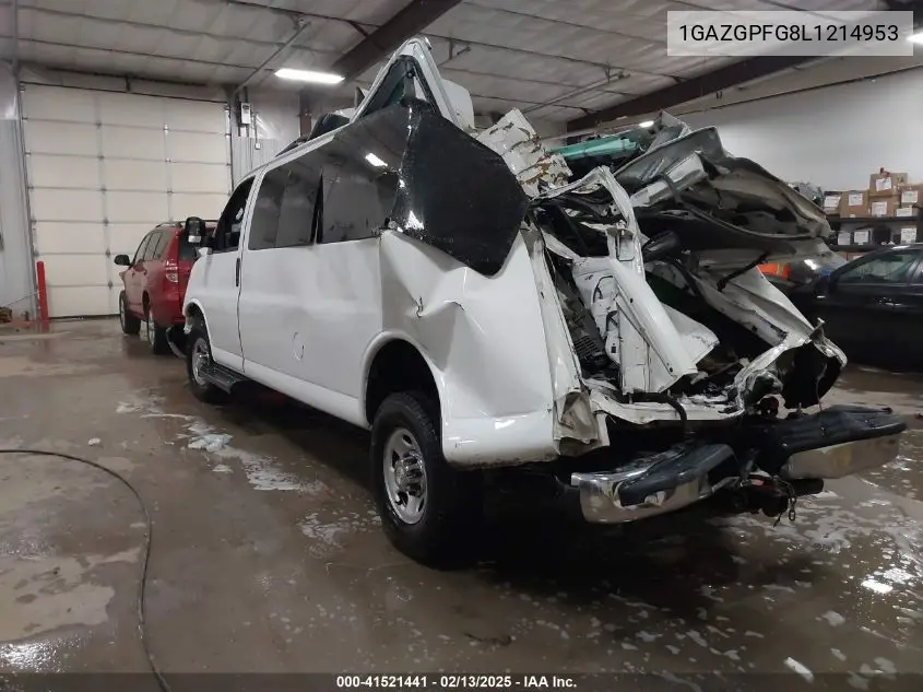 1GAZGPFG8L1214953 2020 Chevrolet Express Passenger Rwd 3500 Extended Wheelbase Lt