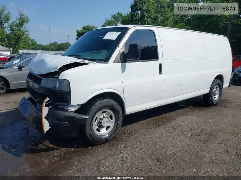 2020 Chevrolet Express Cargo Rwd 2500 Extended Wheelbase Wt VIN: 1GCWGBFP7L1118874 Lot: 45354400