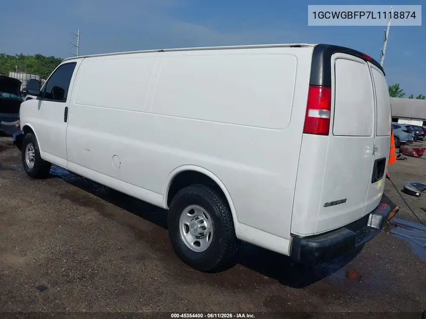 2020 Chevrolet Express Cargo Rwd 2500 Extended Wheelbase Wt VIN: 1GCWGBFP7L1118874 Lot: 45354400