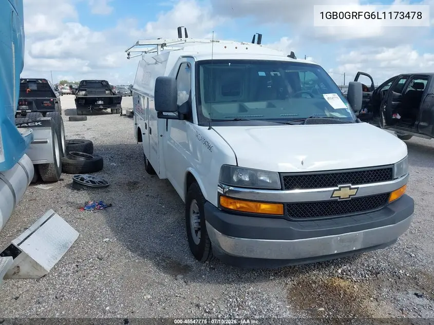 2020 Chevrolet Express Cutaway Work Van VIN: 1GB0GRFG6L1173478 Lot: 45547775