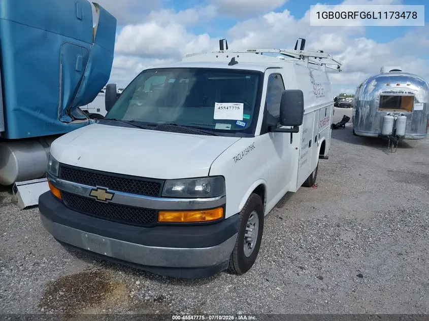 2020 Chevrolet Express Cutaway Work Van VIN: 1GB0GRFG6L1173478 Lot: 45547775