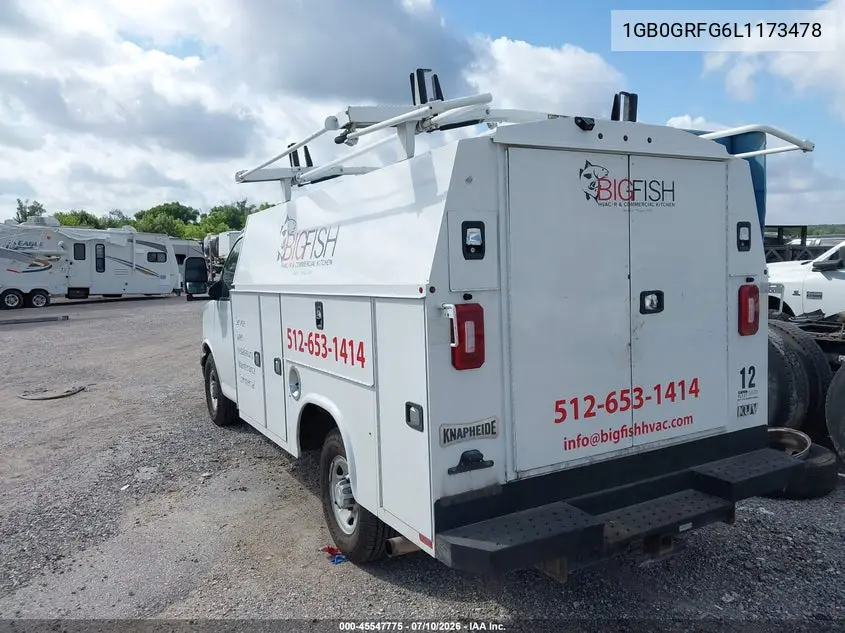 2020 Chevrolet Express Cutaway Work Van VIN: 1GB0GRFG6L1173478 Lot: 45547775