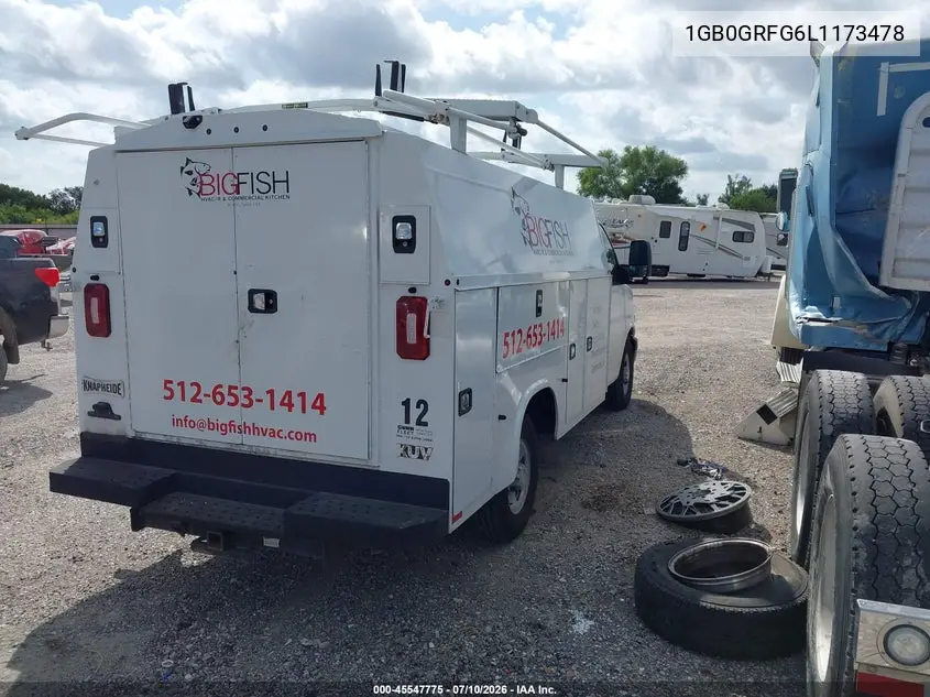 2020 Chevrolet Express Cutaway Work Van VIN: 1GB0GRFG6L1173478 Lot: 45547775
