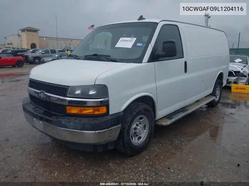 2020 Chevrolet Express Cargo Rwd 2500 Regular Wheelbase Wt VIN: 1GCWGAFG9L1204116 Lot: 45600341