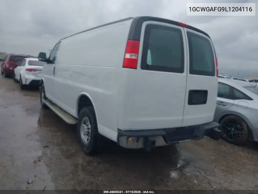 2020 Chevrolet Express Cargo Rwd 2500 Regular Wheelbase Wt VIN: 1GCWGAFG9L1204116 Lot: 45600341