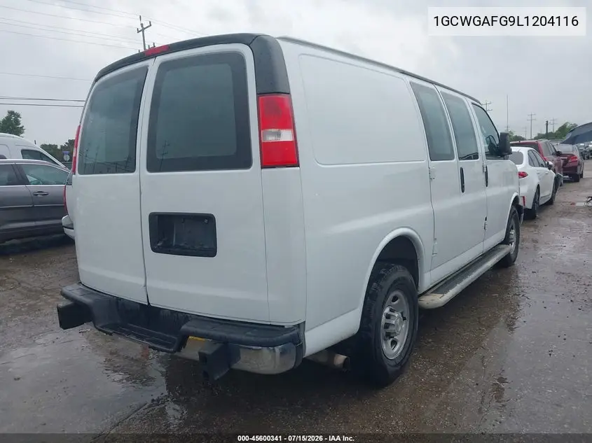2020 Chevrolet Express Cargo Rwd 2500 Regular Wheelbase Wt VIN: 1GCWGAFG9L1204116 Lot: 45600341
