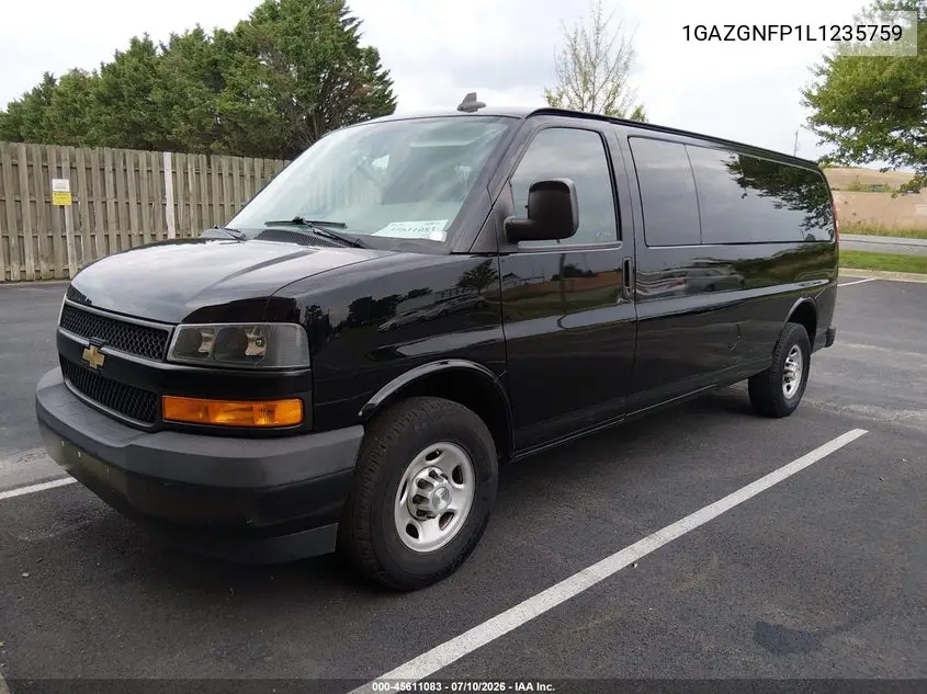 2020 Chevrolet Express Passenger Rwd 3500 Extended Wheelbase Ls VIN: 1GAZGNFP1L1235759 Lot: 45611083