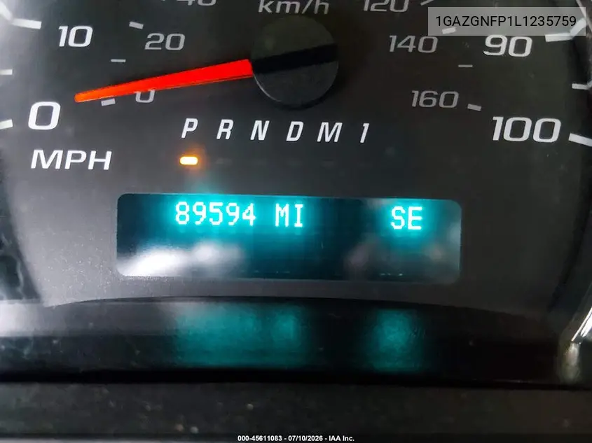 2020 Chevrolet Express Passenger Rwd 3500 Extended Wheelbase Ls VIN: 1GAZGNFP1L1235759 Lot: 45611083