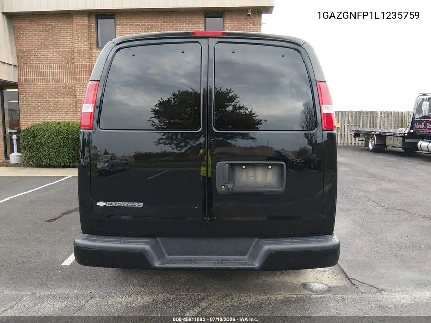2020 Chevrolet Express Passenger Rwd 3500 Extended Wheelbase Ls VIN: 1GAZGNFP1L1235759 Lot: 45611083