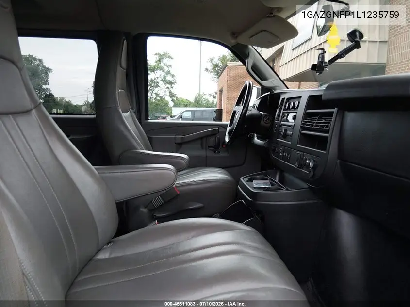 2020 Chevrolet Express Passenger Rwd 3500 Extended Wheelbase Ls VIN: 1GAZGNFP1L1235759 Lot: 45611083