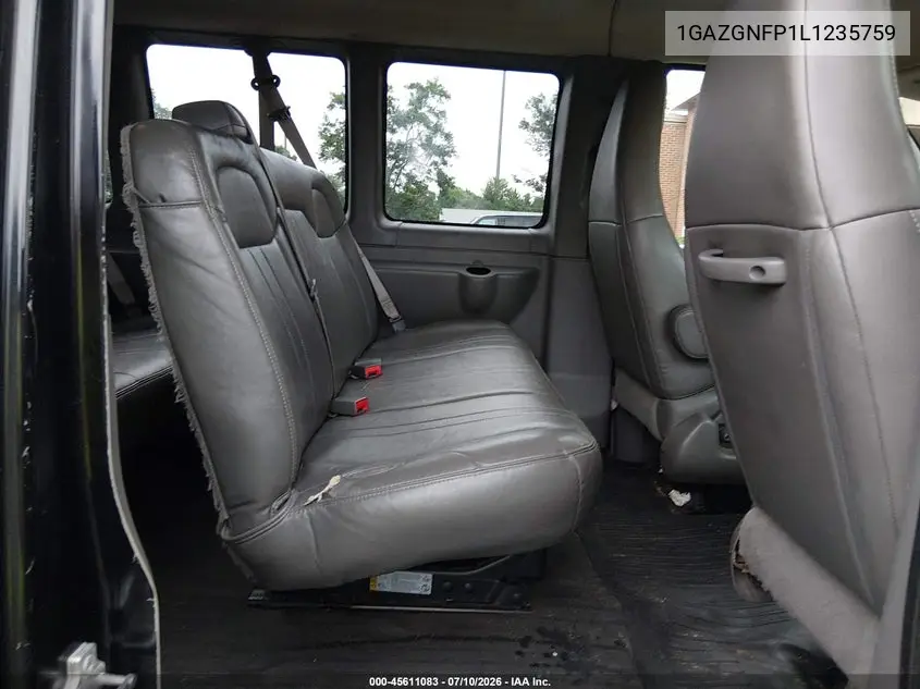 2020 Chevrolet Express Passenger Rwd 3500 Extended Wheelbase Ls VIN: 1GAZGNFP1L1235759 Lot: 45611083