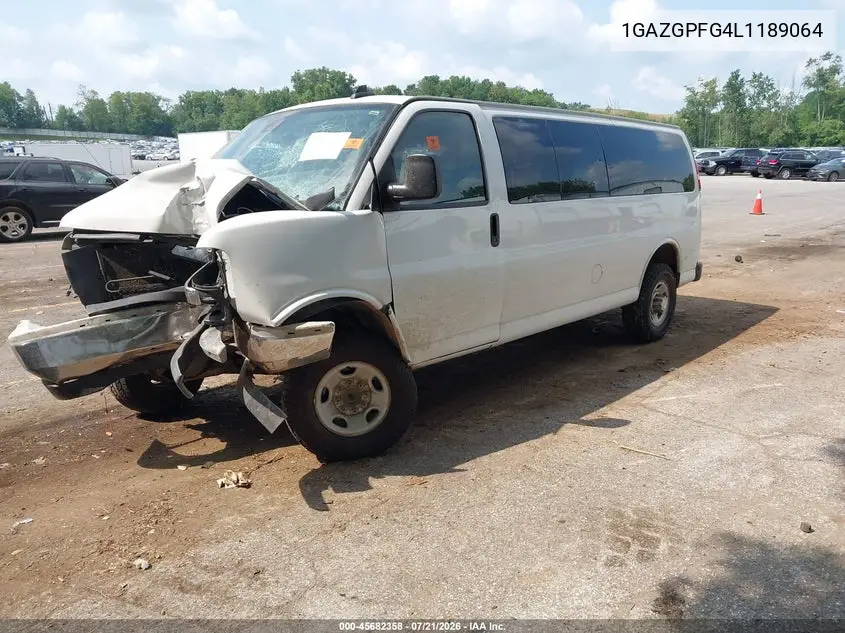 2020 Chevrolet Express Passenger Rwd 3500 Extended Wheelbase Lt VIN: 1GAZGPFG4L1189064 Lot: 45682358