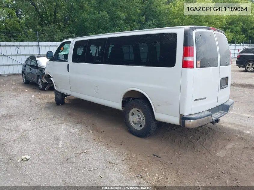 2020 Chevrolet Express Passenger Rwd 3500 Extended Wheelbase Lt VIN: 1GAZGPFG4L1189064 Lot: 45682358