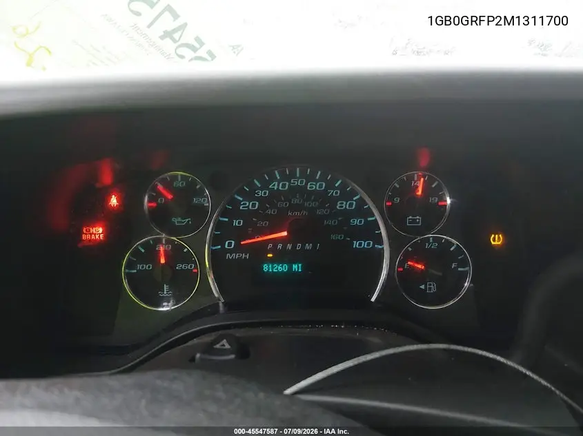 2021 Chevrolet Express Cutaway Work Van VIN: 1GB0GRFP2M1311700 Lot: 45547587