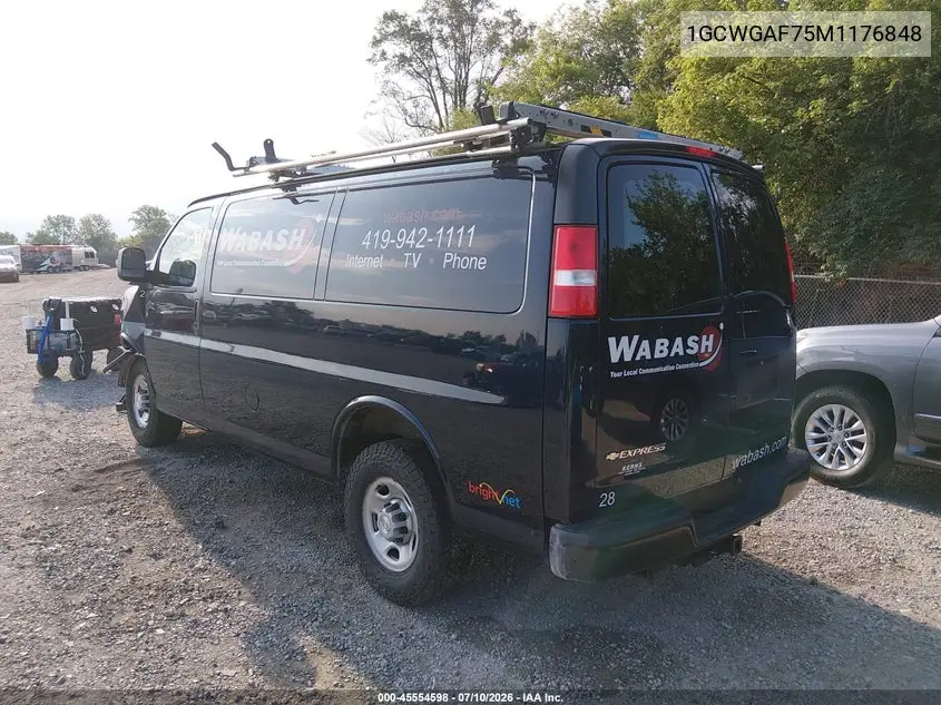 2021 Chevrolet Express Cargo Rwd 2500 Regular Wheelbase Wt VIN: 1GCWGAF75M1176848 Lot: 45554598