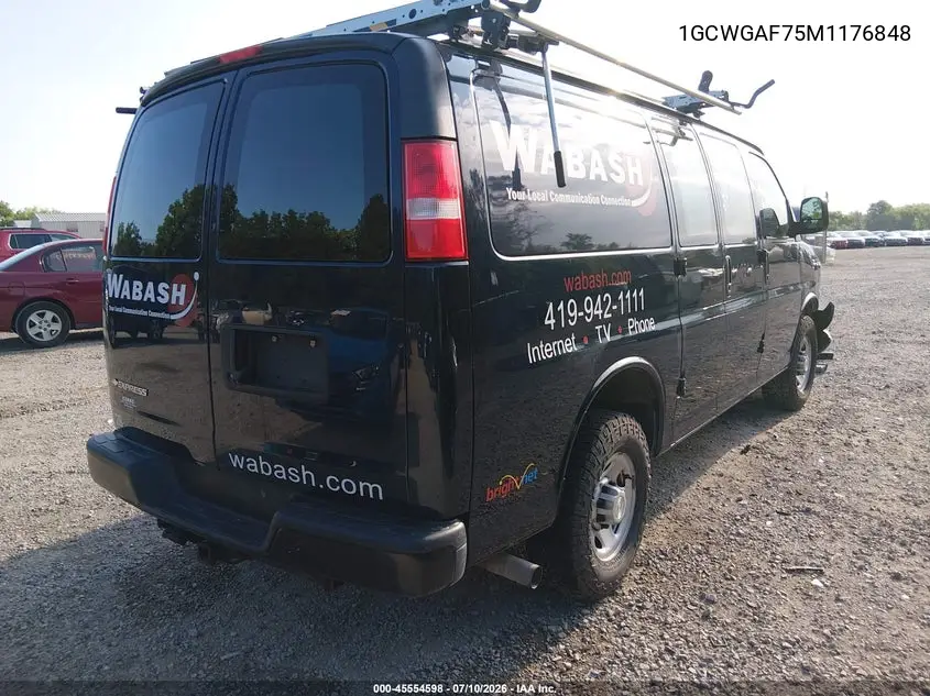 2021 Chevrolet Express Cargo Rwd 2500 Regular Wheelbase Wt VIN: 1GCWGAF75M1176848 Lot: 45554598