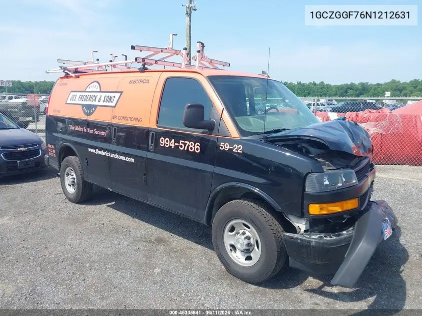 2022 Chevrolet Express Cargo Rwd 3500 Regular Wheelbase Wt VIN: 1GCZGGF76N1212631 Lot: 45335541