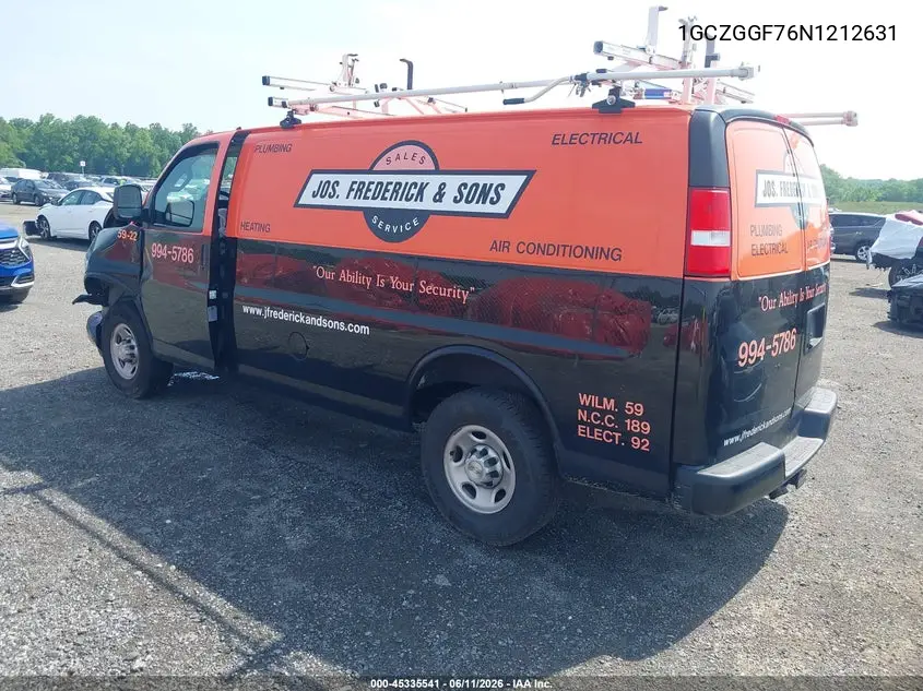 2022 Chevrolet Express Cargo Rwd 3500 Regular Wheelbase Wt VIN: 1GCZGGF76N1212631 Lot: 45335541