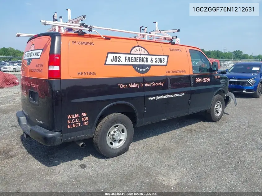 2022 Chevrolet Express Cargo Rwd 3500 Regular Wheelbase Wt VIN: 1GCZGGF76N1212631 Lot: 45335541