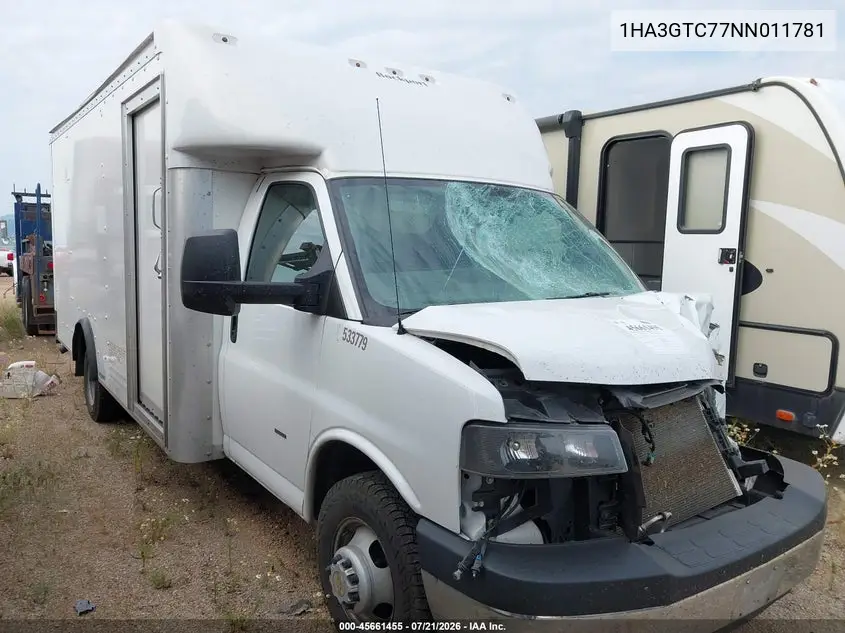 2022 Chevrolet Express Cutaway Work Van VIN: 1HA3GTC77NN011781 Lot: 45661455