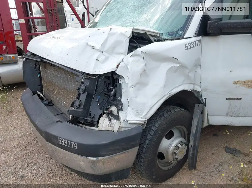 2022 Chevrolet Express Cutaway Work Van VIN: 1HA3GTC77NN011781 Lot: 45661455