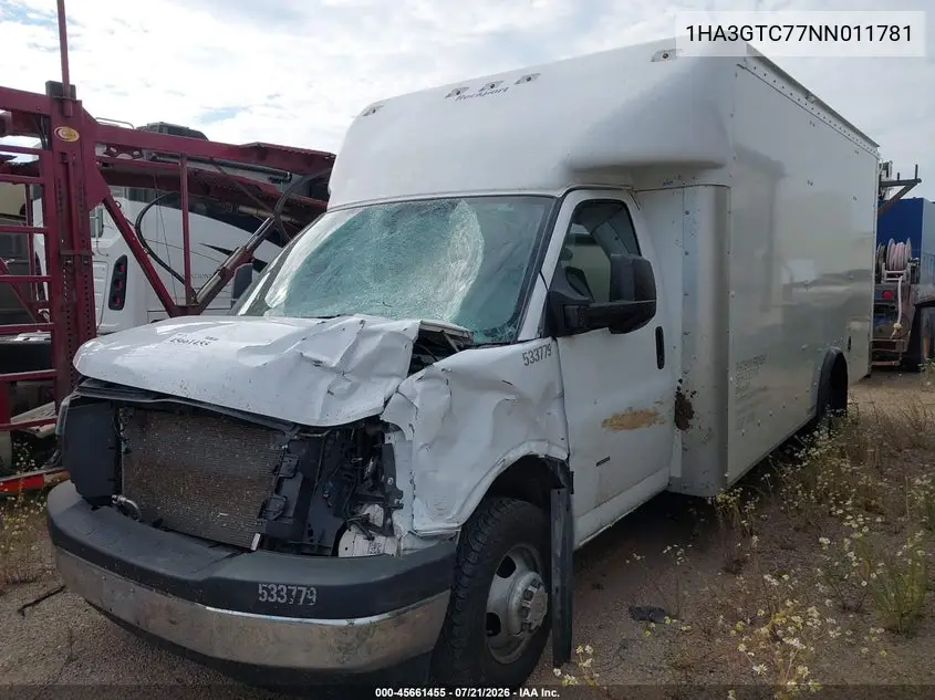 2022 Chevrolet Express Cutaway Work Van VIN: 1HA3GTC77NN011781 Lot: 45661455