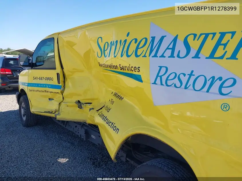 2024 Chevrolet Express Cargo Rwd 2500 Extended Wheelbase Wt VIN: 1GCWGBFP1R1278399 Lot: 45603478