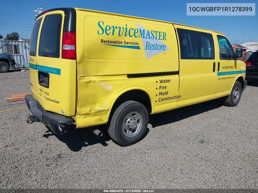 2024 Chevrolet Express Cargo Rwd 2500 Extended Wheelbase Wt VIN: 1GCWGBFP1R1278399 Lot: 45603478
