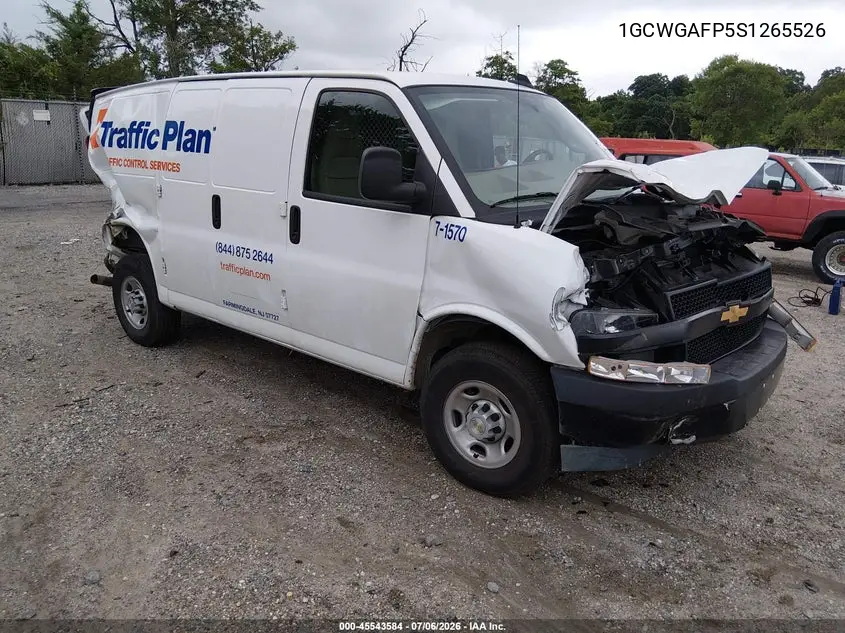 2025 Chevrolet Express Cargo Rwd 2500 Regular Wheelbase Wt VIN: 1GCWGAFP5S1265526 Lot: 45543584