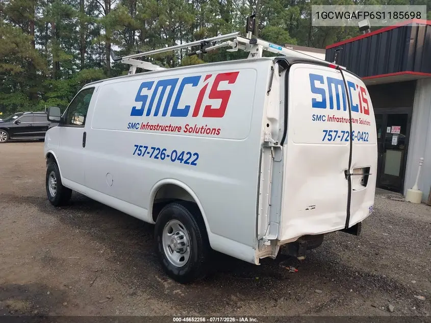 2025 Chevrolet Express Cargo Rwd 2500 Regular Wheelbase Wt VIN: 1GCWGAFP6S1185698 Lot: 45652256