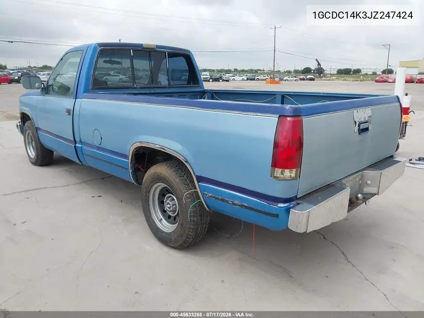 1988 Chevrolet Gmt-400 C1500 VIN: 1GCDC14K3JZ247424 Lot: 45633285