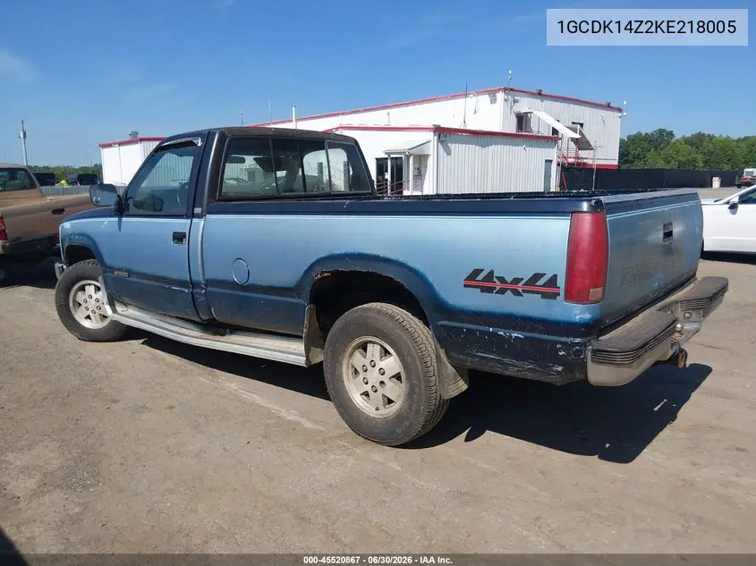 1989 Chevrolet Gmt-400 K1500 VIN: 1GCDK14Z2KE218005 Lot: 45520867
