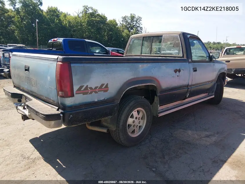 1989 Chevrolet Gmt-400 K1500 VIN: 1GCDK14Z2KE218005 Lot: 45520867