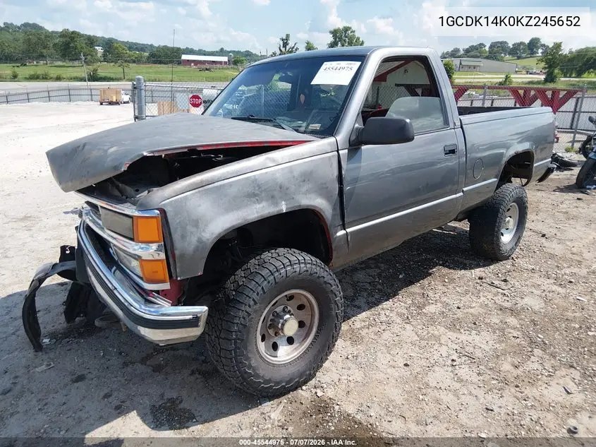1989 Chevrolet Gmt-400 K1500 VIN: 1GCDK14K0KZ245652 Lot: 45544975