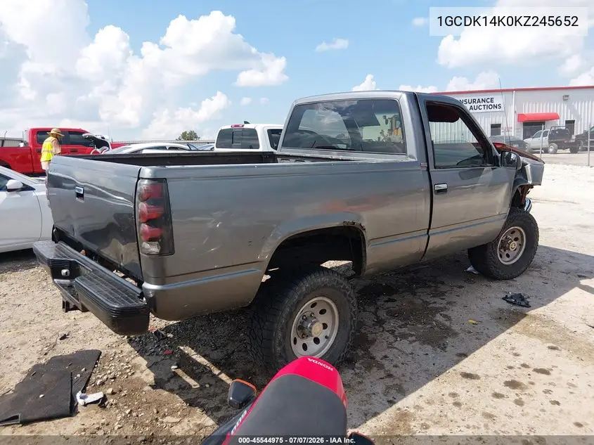 1989 Chevrolet Gmt-400 K1500 VIN: 1GCDK14K0KZ245652 Lot: 45544975